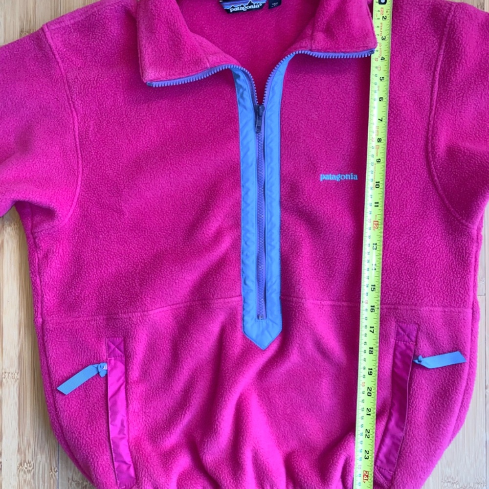 Vintage Patagonia M Hot Pink Blue Purple Half Zip Fleece Pullover Womens 12 USA - Picture 12 of 13